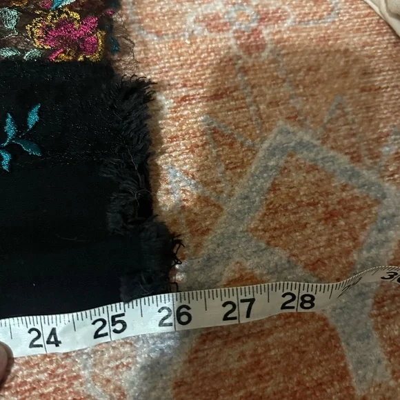 We the free Free People Night Shade High Rise Embroidered Flare Black Jeans 25 - Picture 7 of 9